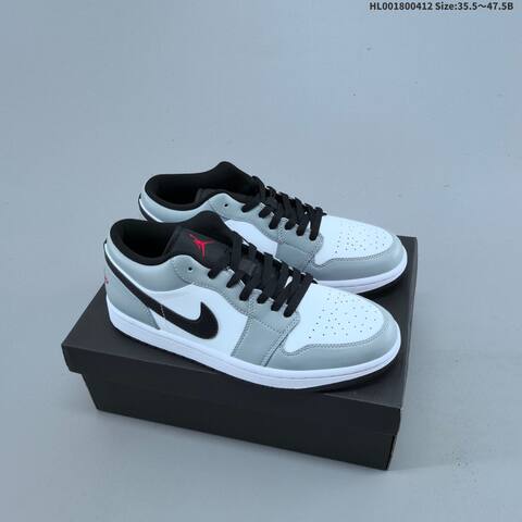 Jordan Air Jordan 1 Low Light Smoke Grey White Black 35 5-47 5 Casual - Unisex (BS-66230)