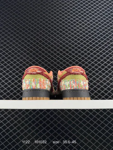 Nike SB Dunk Low Multicolor Olive Red Orange 35 5-45 Skate - Unisex BS-74060