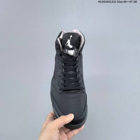 Jordan Air Jordan 5 Retro Black Charcoal With Translucent Icy Sole 40 47 5 Basketball - Men's (BS-67165)