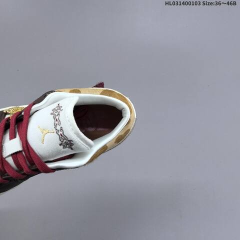 Jordan Air Jordan 1 White Brown Red Gold 36 46B Lifestyle - Women s BS-67130