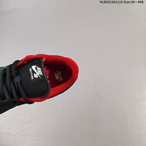 Nike SB Dunk Low Pro Black Red White EU 36-46 Skate Shoe - Unisex BS-63491