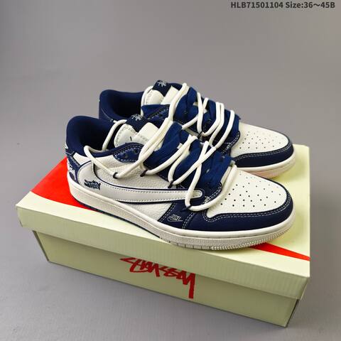 Jordan Air Jordan 1 Low x Travis Scott White Blue EU 36-45 Casual - Unisex (BS-63920)