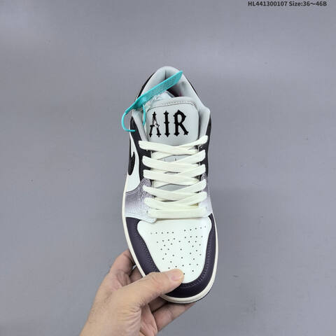 Jordan Air Jordan 1 Low White Black Purple EU 36-46 Casual - Unisex (BS-67062)