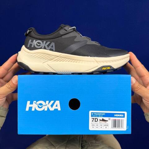 HOKA Transport Black Beige Grey Trail Shoe Trail Running Sneakers BS-86838