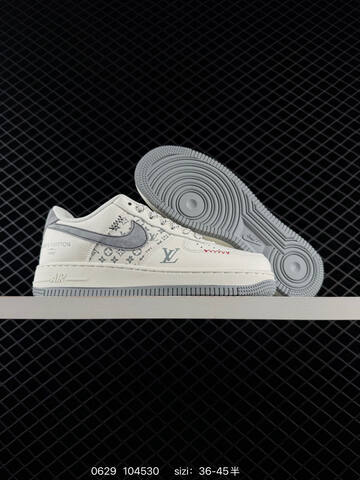 Nike Air Force 1 07 LV8 Off White Black Silver EU 36-45 Sneaker - Unisex (BS-70525)