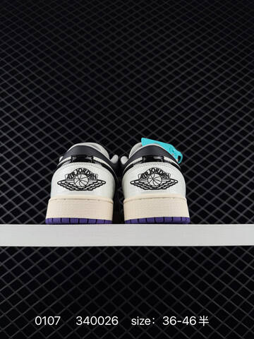 Jordan Air Jordan 1 Low Sail Black Purple Light Grey EU 36-46 Sneaker - Unisex BS-79880
