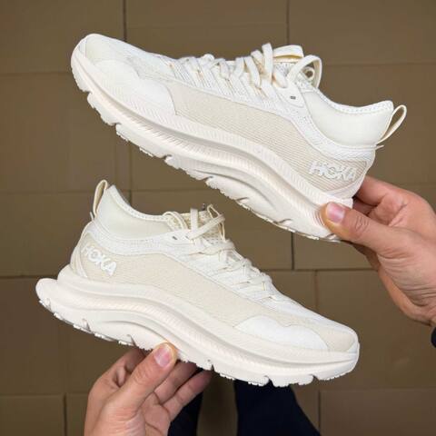 HOKA ONE ONE Kawana Off White Cream Running Shoe Running Sneakers (BS-86895)