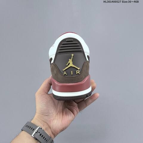 Nike Air Jordan Legacy 312 Low White Grey Burgundy Brown 36 46B Lifestyle - Women's (BS-65856)