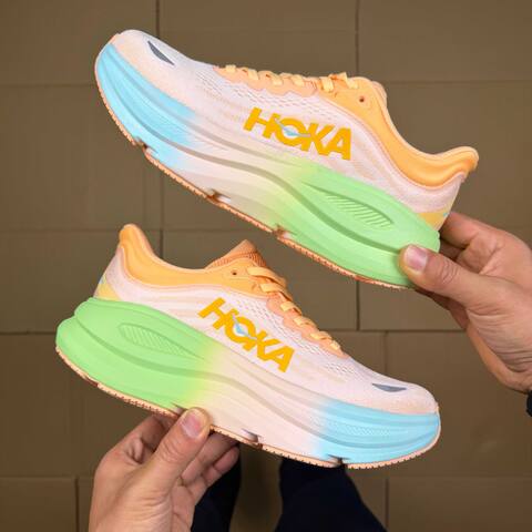 HOKA Bondi 9 White Orange Green Blue Yellow Running Shoe Running Sneakers (BS-86903)