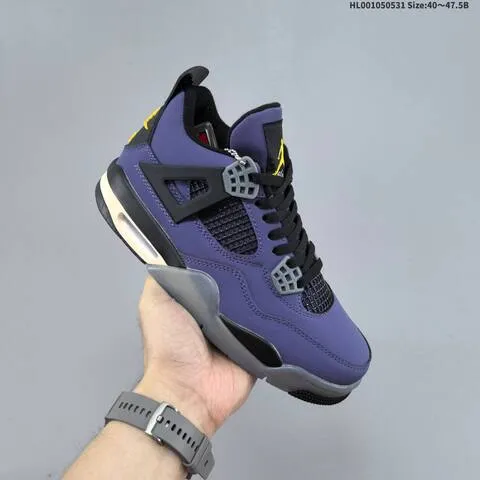 Jordan Air Jordan 4 Retro OG Imperial Purple Black Grey Yellow EU 40-47 5 Basketball - Men s BS-65837