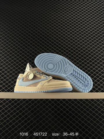 Jordan Air Jordan 1 Low Travis Scott Reverse Mocha Gucci Custom Sail Navy Blue White EU 36-45 Skate Shoe - Unisex BS-80505