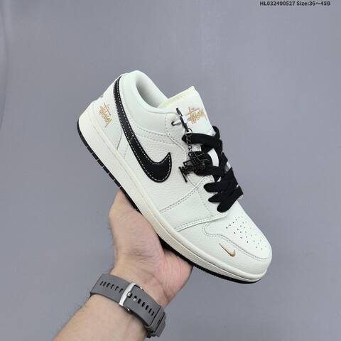 Jordan Air Jordan 1 Low White Black Gold EU 36-45 Basketball - Unisex BS-65857