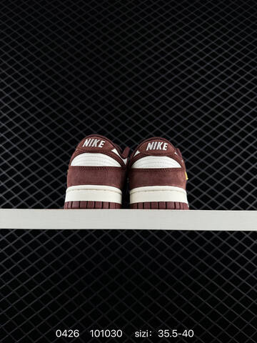 Nike Dunk Low Sail Burgundy White And Brown Suede With Gold Mini Swoosh EU 35 5-40 Lifestyle - Unisex BS-71855