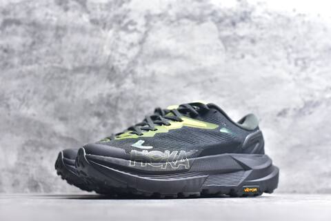 HOKA ONE ONE Mafate X Dark Grey Neon Yellow Black Trail Shoe Trail Running Sneakers (BS-59810)
