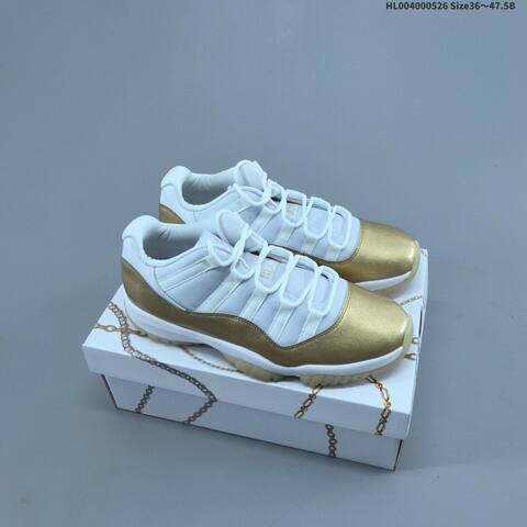 Jordan Air Jordan 11 Retro Low White Metallic Gold EU 36-47 5 Basketball - Unisex (BS-65876)