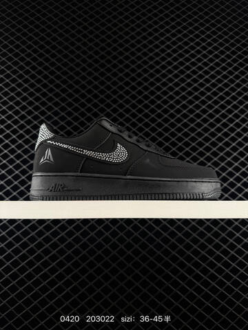 Nike Air Force 1 Triple White NOCTA x Chrome Hearts Custom With Metallic Silver Eyelets Lace Lock Love You Forever Embossed Heel Also All-black Variant With Rhinestone Swoosh And Heel Detailing EU 36-45 Half Sizes Available Lifestyle - Unisex (BS-71983)