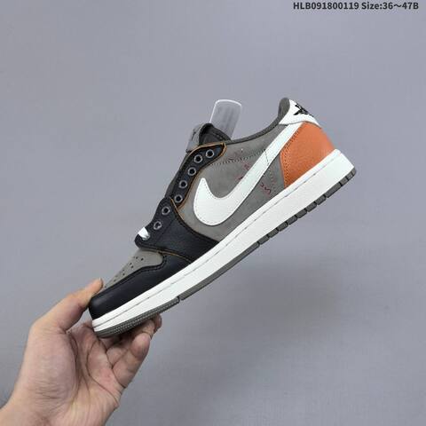 Nike Air Jordan 1 Retro Low Travis Scott Grey Black Brown White 36 47B Lifestyle - Women's (BS-66920)