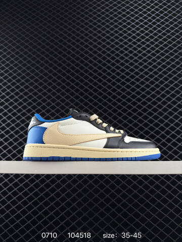 Jordan Air Jordan 1 Low OG SP Fragment Design x Travis Scott White Black Beige Blue EU 35-45 Sneaker - Unisex BS-81080