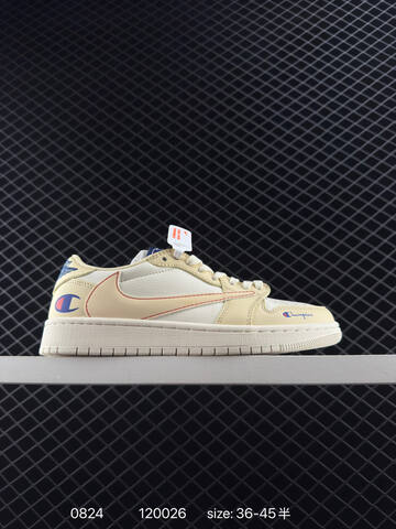 Jordan Air Jordan 1 Low Travis Scott Reverse Mocha Supreme Champion Custom Off White Brown Red Beige Blue EU 36-45 Sneaker - Unisex BS-80846