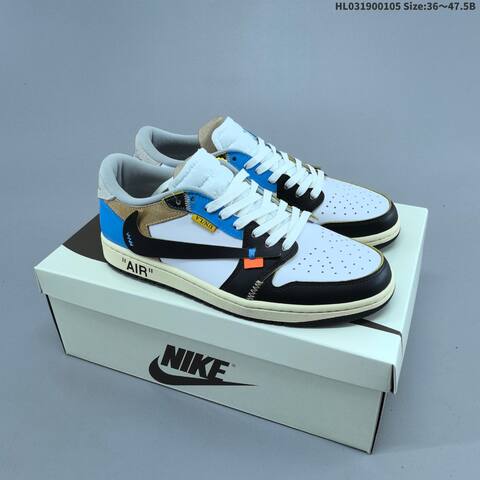 Jordan Air Jordan 1 Low x Travis Scott Reverse Mocha White Black Blue Red 36 47 5 Lifestyle - Unisex (BS-67108)