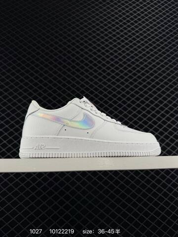 Nike Air Force 1 Low 07 White Gray With Blue Iridescent And Green Accent Colorways 36-45 Casual - Unisex BS-74526