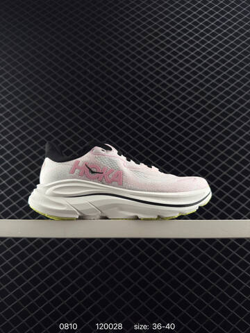 HOKA ONE ONE Clifton 10 Light Pink White Black Yellow EU 36-40 Running Shoe Running Sneakers Unisex BS-86501