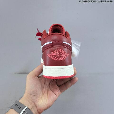 Jordan Air Jordan 1 Low White Burgundy Red EU 35 5-46 Basketball - Unisex (BS-66047)