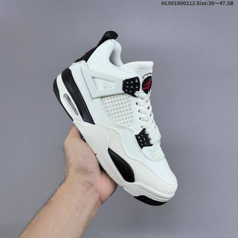 Jordan Air Jordan 4 Retro White Black Red 36 47 5 Basketball - Unisex (BS-67001)
