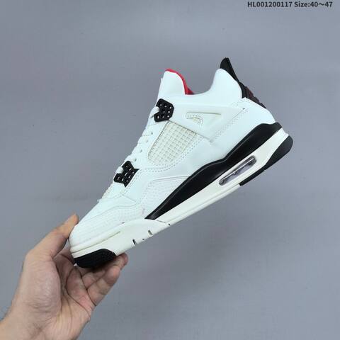 Jordan Air Jordan 4 Retro White Black Red EU 40-47 Basketball - Men's (BS-66950)