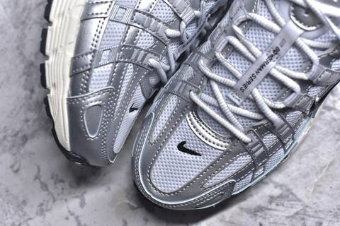 Nike P-6000 Metallic Silver White Black Sail Running Shoe BS-59673