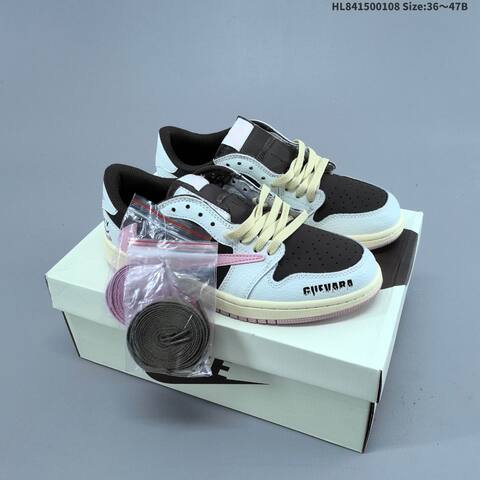 Nike Air Jordan 1 x Travis Scott Black White Blue 36 47B Lifestyle - Women's (BS-67060)