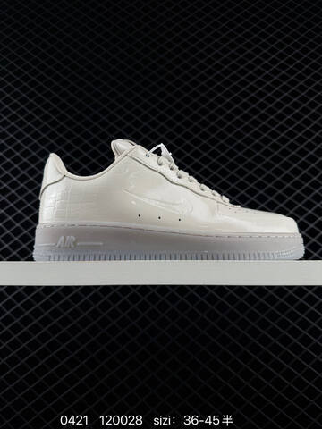Nike Air Force 1 07 Light Bone Patent Croc With Translucent Outsole EU 36-45 Half Sizes Available Lifestyle - Unisex (BS-71962)