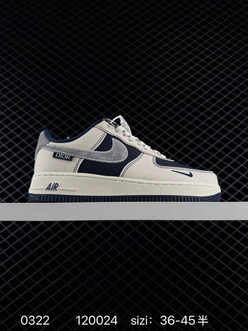 Nike Air Force 1 07 Navy Cream With Gray Swoosh EU 36-45 Lifestyle - Unisex (BS-72524)