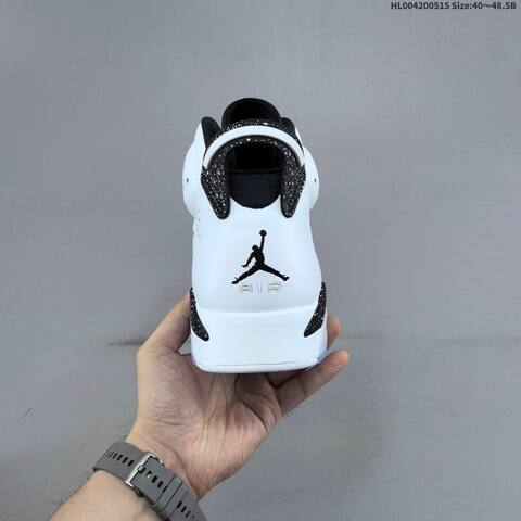 Jordan Air Jordan 6 Retro Black White With Speckled Oreo Accents 40 48 5 Basketball - Men's (BS-65954)
