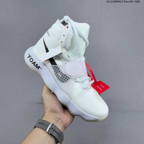 Nike React Hyperdunk Flyknit Off-White The Ten White Black Red Clear EU 38-46 Basketball Shoe - Unisex BS-60774