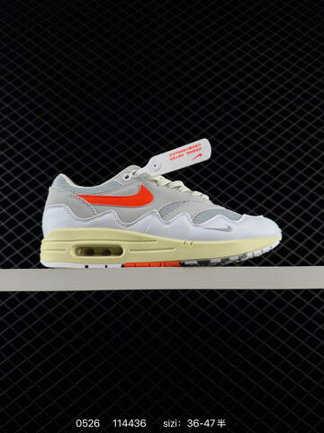 Nike Air Max 1 Grey Orange Black Cream White EU 36-47 Lifestyle - Unisex (BS-71193)