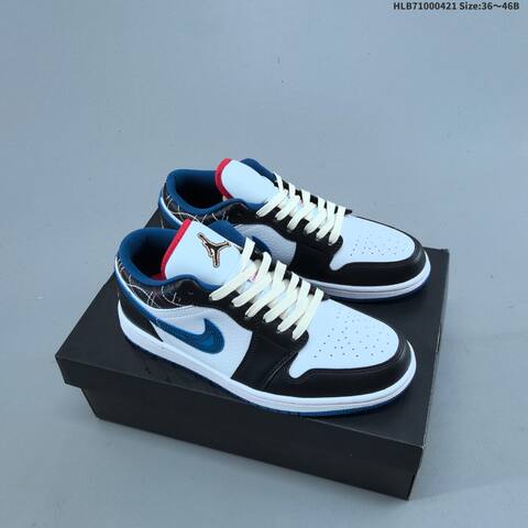 Jordan Air Jordan 1 Low White Black Blue Red EU 36-46 Basketball - Unisex (BS-66096)