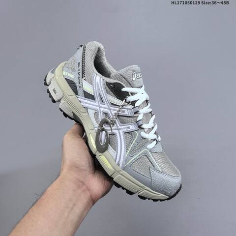 ASICS Gel-Kahana 8 Silver Grey White Black EU 36-45 Trail Shoe Trail Running Sneakers - Unisex (BS-69028)