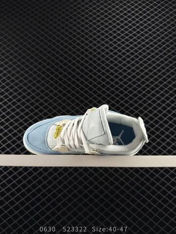 Jordan Air Jordan 4 Retro Denim Worn Blue Light Blue White Gold EU 40-47 Basketball Shoe - Men s BS-81119