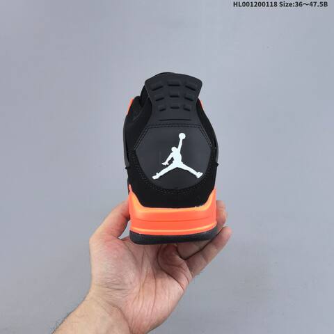 Jordan Air Jordan 4 Retro Black Orange 36-47 5 Basketball - Unisex (BS-66932)