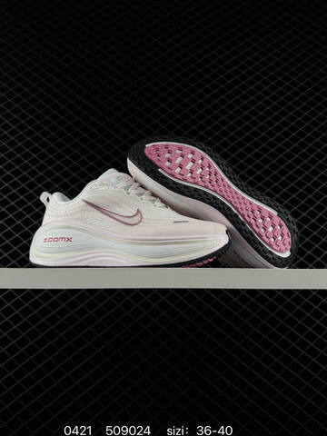 Nike Air Zoom Vomero PLUS White With Light Pink Accents Pink Outsole Black Outsole Edges EU 36-40 Running - Unisex (BS-71957)
