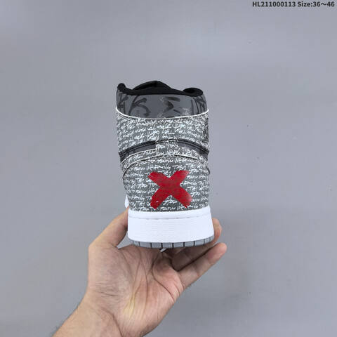 Nike Air Jordan 1 Retro High OG Black Grey White 36 46 Basketball - Unisex (BS-66996)