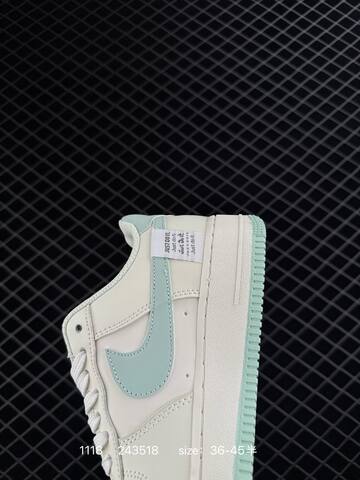 Nike Air Force 1 Low White With Mint Blue Accents 36-45 Lifestyle - Unisex (BS-74148)