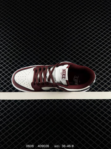 Nike Dunk Low White Burgundy Black EU 36-46 Skate - Unisex BS-70895