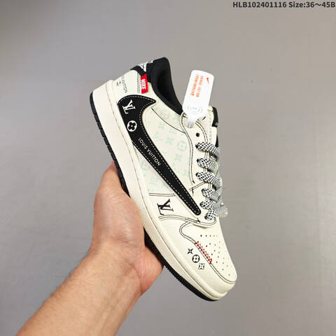 Nike Air Jordan 1 Low Cream Black White With Mint Green Accents And Red Details 36 45B Casual - Women's (BS-63599)