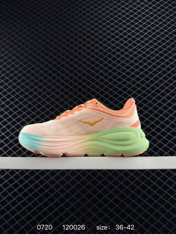 HOKA ONE ONE Bondi 9 Peach Orange Teal Yellow Gray EU 36-42 Running Shoe Running Sneakers - Unisex (BS-86547)