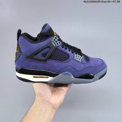 Jordan Air Jordan 4 Retro OG Imperial Purple Black Grey Yellow EU 40-47 5 Basketball - Men's (BS-67093)