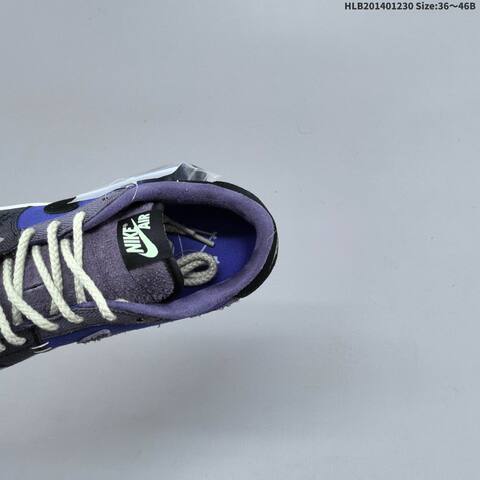 Nike Air Jordan 1 Low OG Black Purple Gray With White Laces 36 46 Casual - Unisex BS-67179