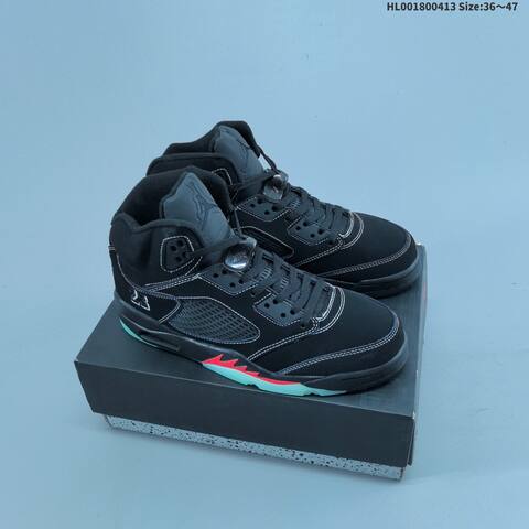 Jordan Air Jordan 5 Retro Black Crimson Mint Glow EU 36-47 Basketball - Unisex (BS-66208)
