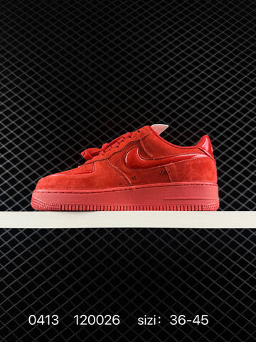 Nike Air Force 1 07 Low Triple Red Suede With Patent Red Accents EU 36-45 Lifestyle - Unisex (BS-72140)